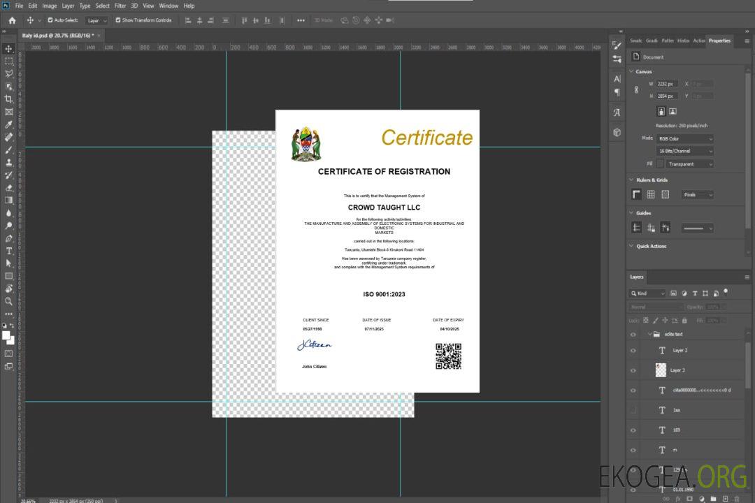 Modèle Word et PDF de certificat d'enregistrement d'entreprise en Tanzanie template